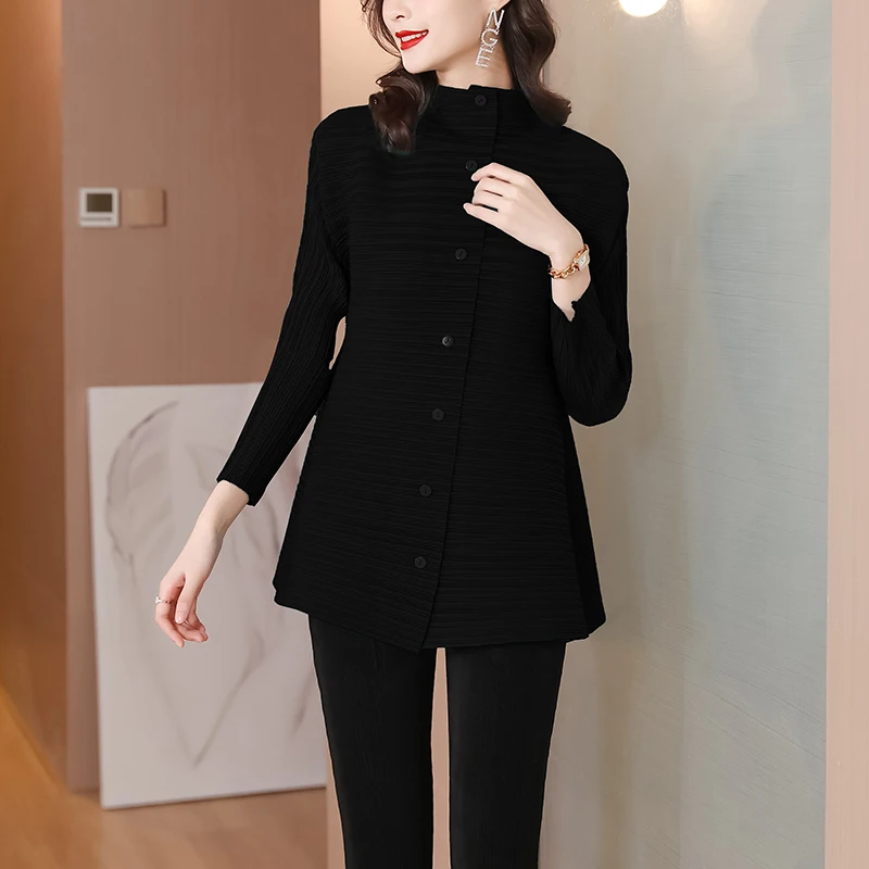 Csa Pada para Mujer, Estilo Nuevo de Primavera Verano, Chaqueta Corta con Cuello Alto y Botón, Estilo OL, Color Puro, p...