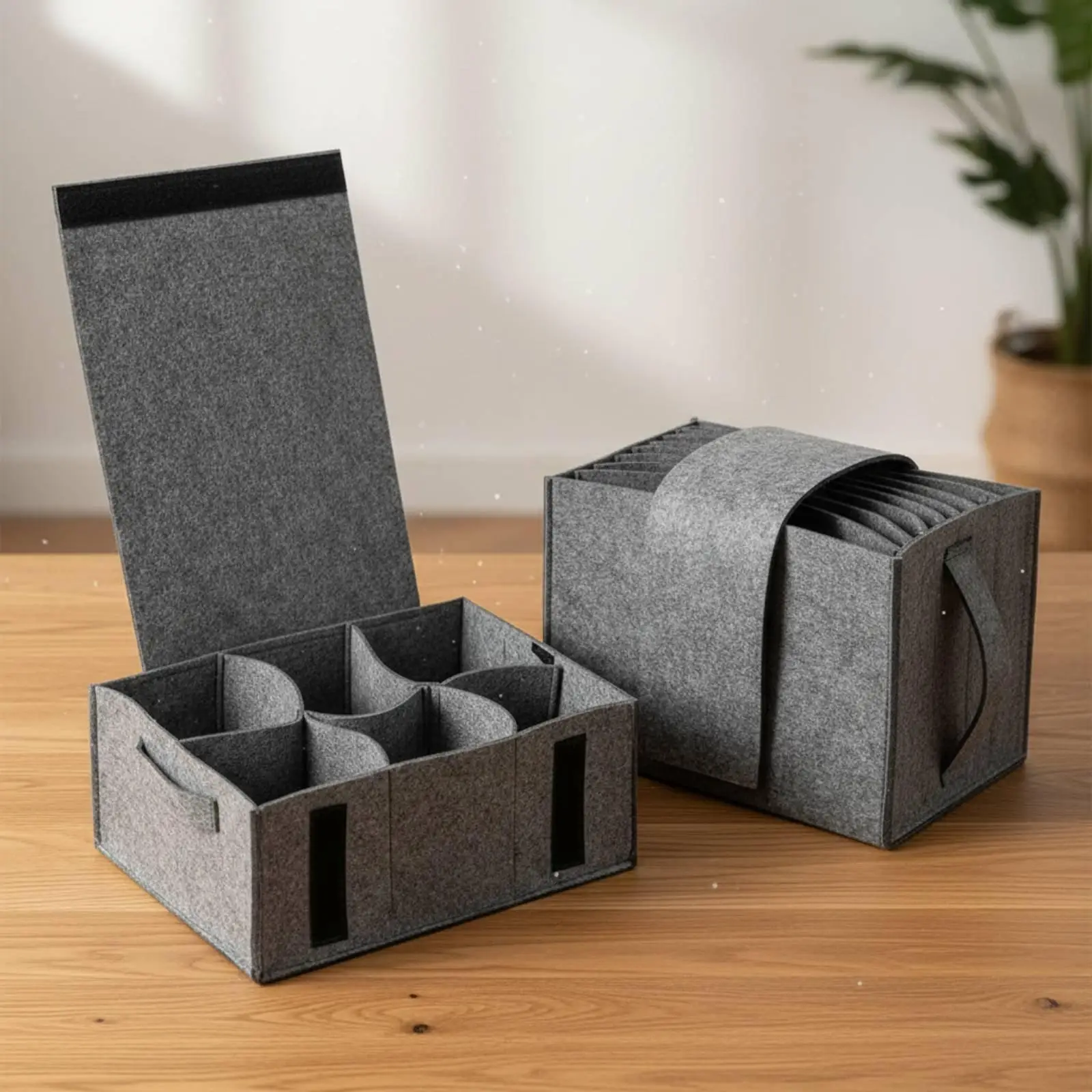 Household Felt Storage Pouch Portable Tableware Carrier Camping Kitchen Tools for Outdoor Equipment Organization
