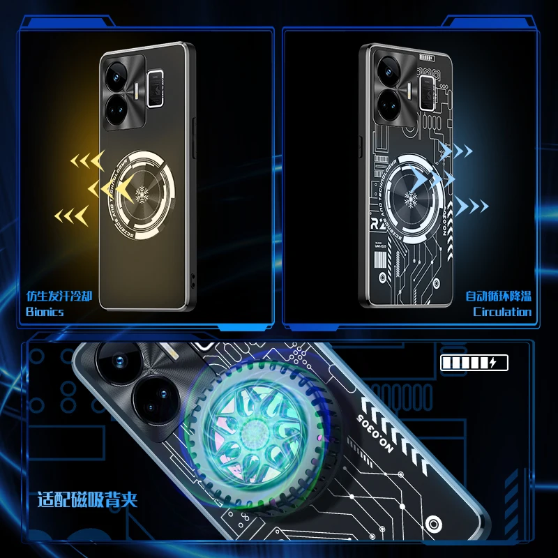 Graphene Cooling Phone Case for Realme GT NEO 5 GT 5 Case Phone Cooler Cooling Radiator Neo5 Heat Dissipation Metal Cover Funda