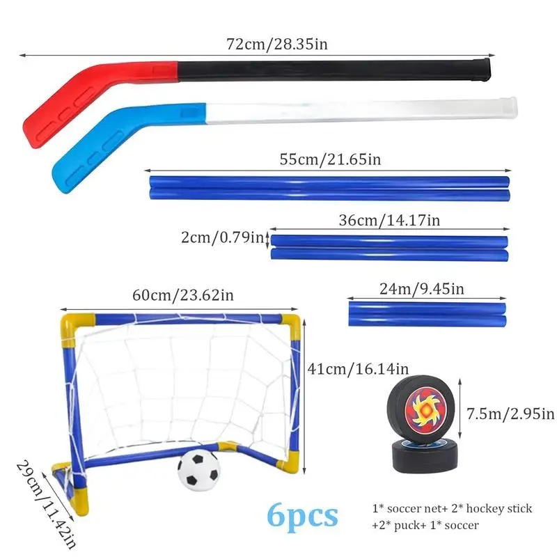 Hover Soccer Toys Set 2 In 1 Hockey Football Hockey Ball Pump Mini Soccer Goal Set Kids Indoor Goal Set Indoor Mini Goal Sports