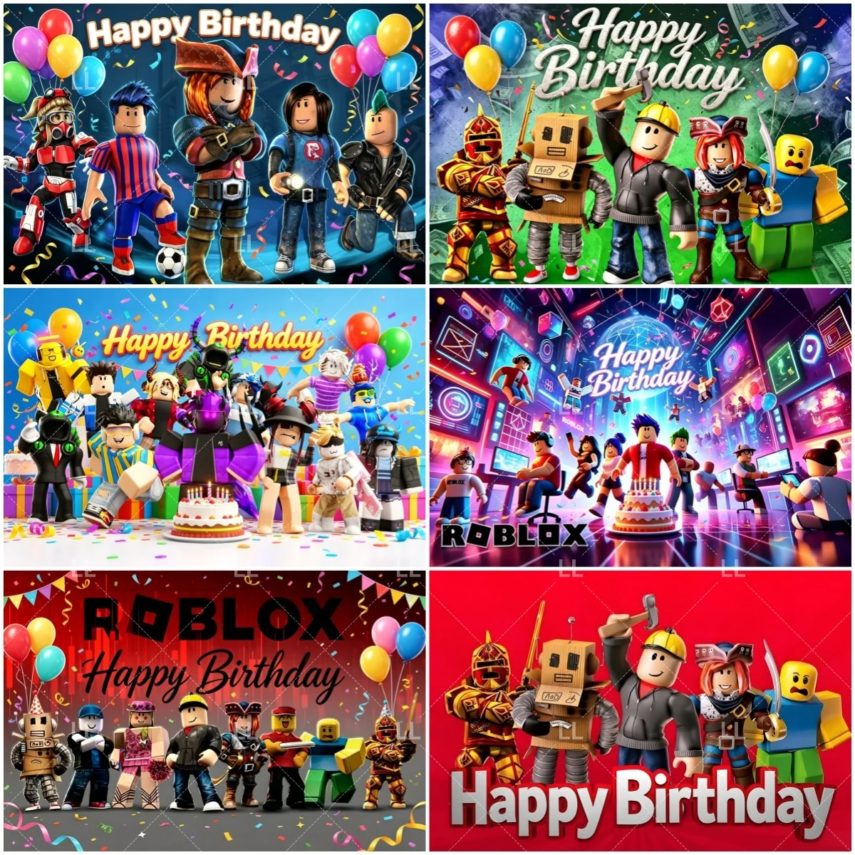 

Roblox Game Birthday Party Decoration Backdrop Boys Girls Celebration Poster Photography Background Baby Shower Kid Gift