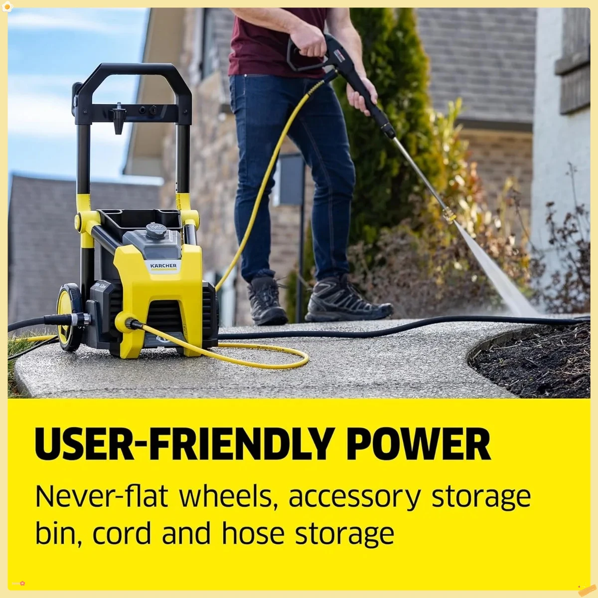 Lavadora de resure K1900PS, 3 boquillas de pulverización, depósito de detergente, para automóviles, entradas, revestimientos, patios, 1,2 GPM