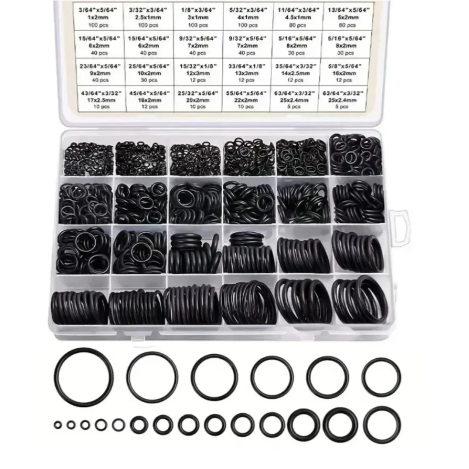 Nitrile O-Ring Seals Heavy-Duty Washer and Gas Seal Kit, 20 Sizes for Pressure Washers, Pneumatics, Automotive and DIY Repairs