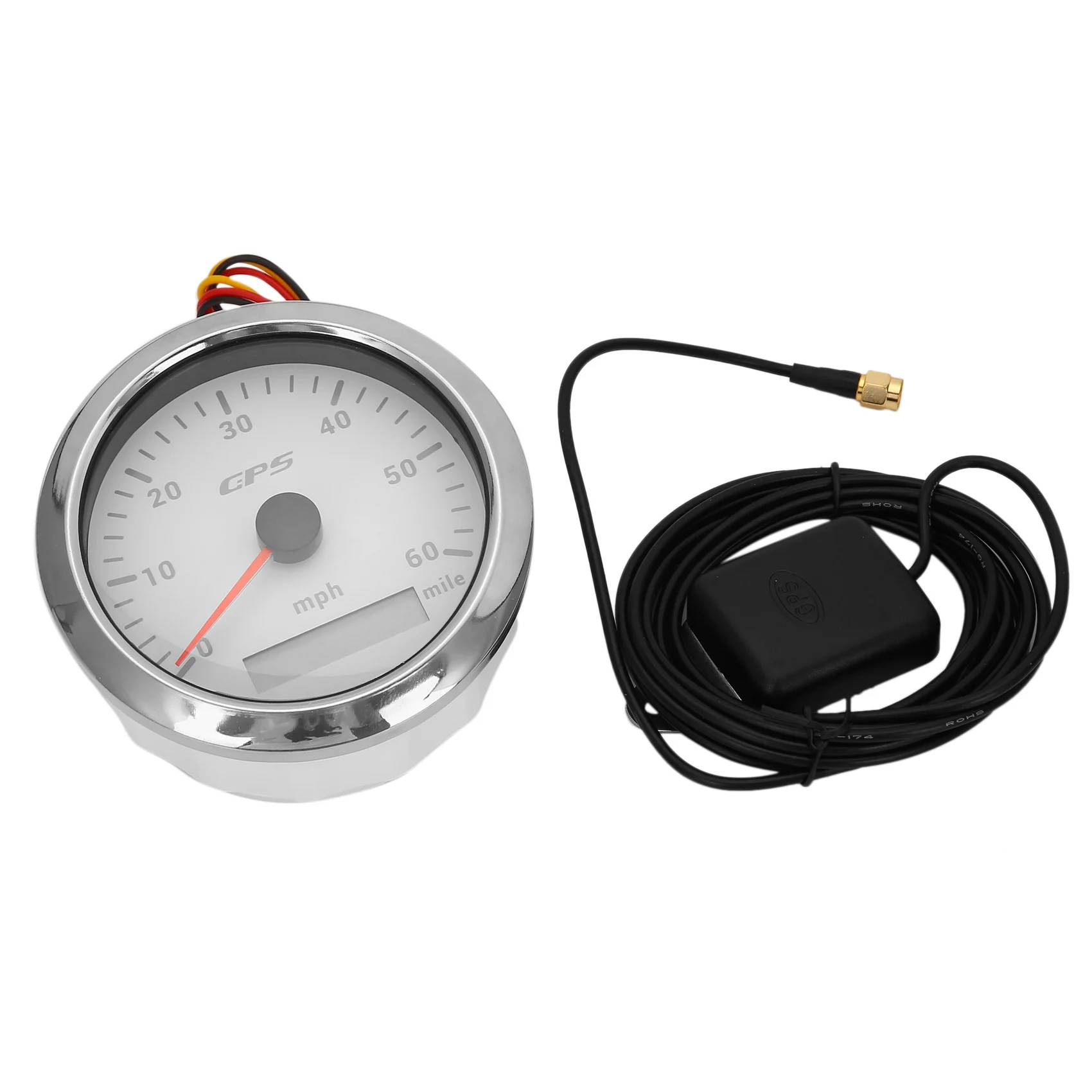

85MM GPS Marine Speedometer 0-60/Mile Tachometer with 7-Color Backlight Odometer for Boats Yachts Marine