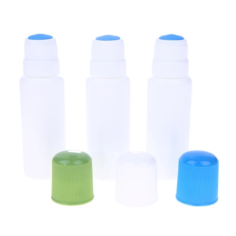 10.7*3.2cm 50ML Empty Bottle Liquid Applicator Sponge Head Soreness Liquid Bottle Daub Filling Liniment Medicine Antipruritic