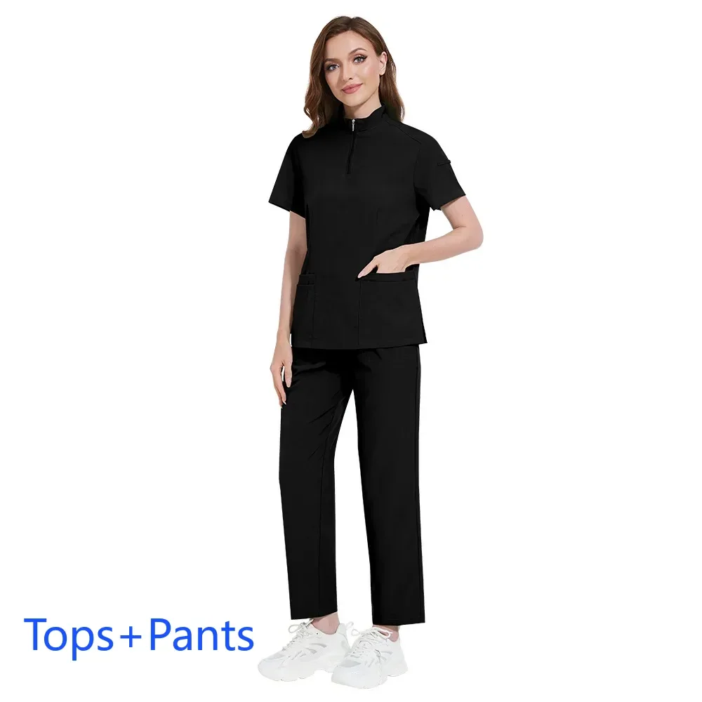Uniformi mediche Infermiera Salone di bellezza Abbigliamento da lavoro Clinico Unisex Top Pantaloni Dottore Tuta infermieristica Uniformi chirurgiche Negozio di animali ScrubsSet