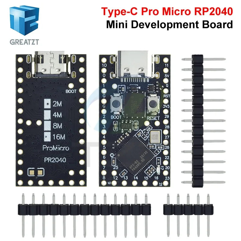 GREATZT RP2040 Pro Micro Development Board 4MB Dual-Core Supports Mciro Python Compatible For Raspberry PI PICO