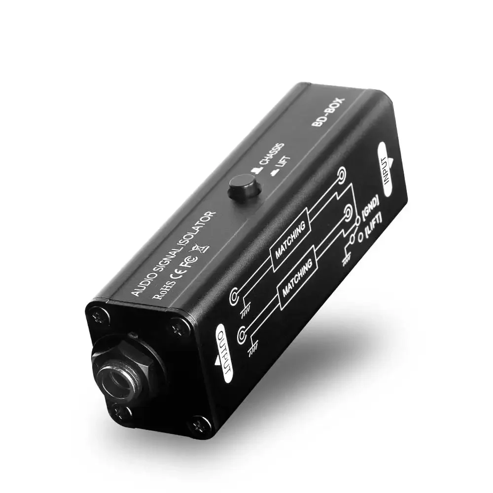 Portable 6.35MM AUX Ground Loop Isolator Professional Hum Eliminator Audio Signal Isolator Noise Filter Musical Accessories