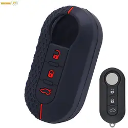 Silicone Key Case Cover Remote Fob Shell For Fiat 500 Panda Punto Bravo Doblo Peugeot Boxer Citroen Relay Ducato Lancia Musa