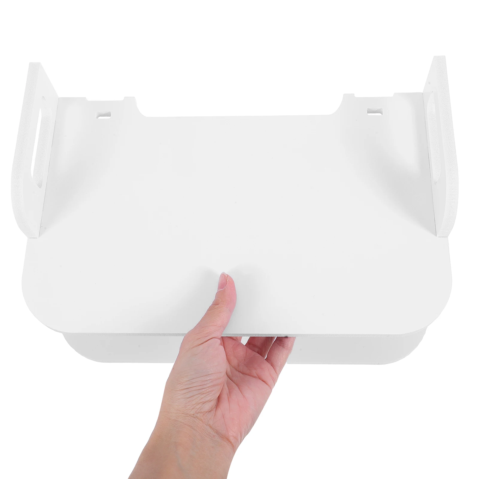 

1 set Mount Wall Shelf Holder Wall-Mounted Space-Saving Hollow Design Dual-Tier Storage For Projector Set- Wall-Mounted