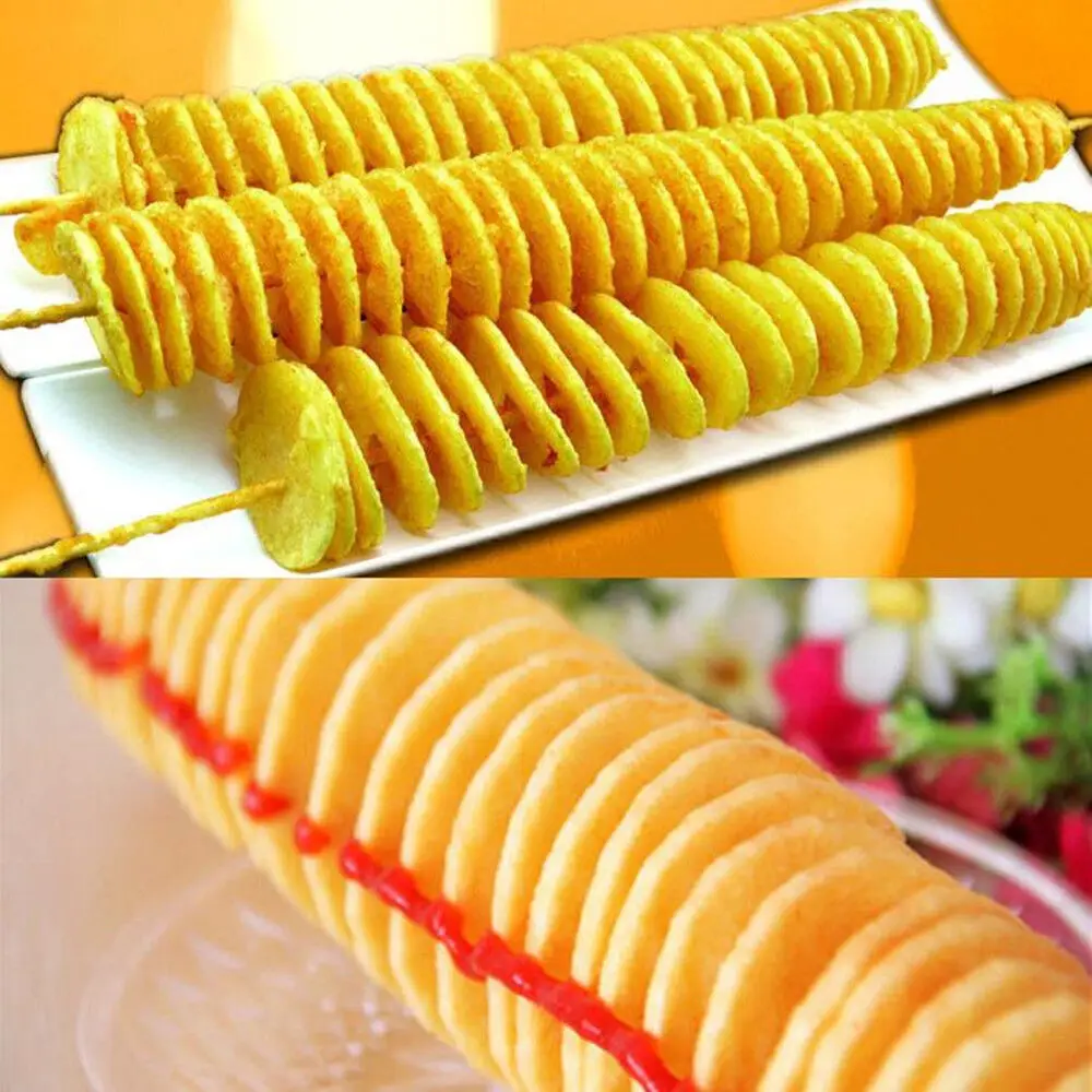 Potato Spiral Slicer Tornado French Fry Slicer Potato Bread Home Barbecue Tool