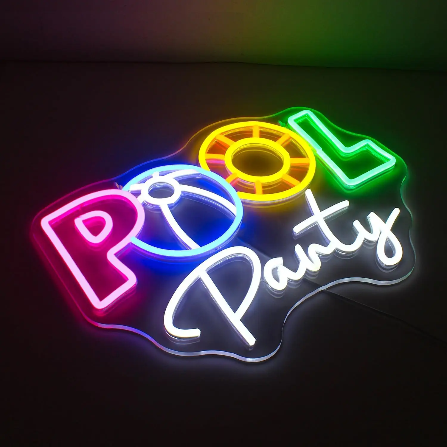 Imagem -03 - Led Neon Sign For Room Wall Decor Pool Party Usb Powered Acrílico para Piscina Decoração de Festa de Aniversário Quarto Art Logo Decor