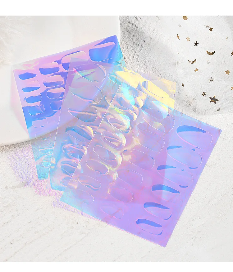 11 stücke Aurora Glas Eiswürfel Nagel Folie Aufkleber 3D Glas Papier Nagel Film Aufkleber Regenbogen Reflektierende Koreanischen Stil Nagel Aufkleber – Detail 4