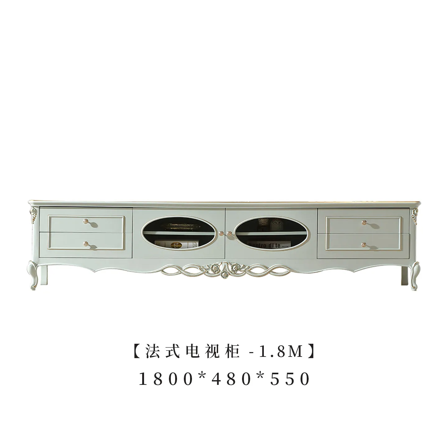 CX French pastoral solid wood TV cabinet European small apartment engraved, storage side cabinet