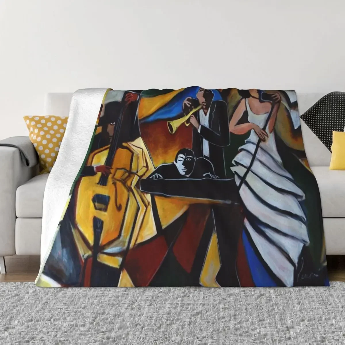 

The Jazz Group Throw Blanket Designers Warm Soft Blankets