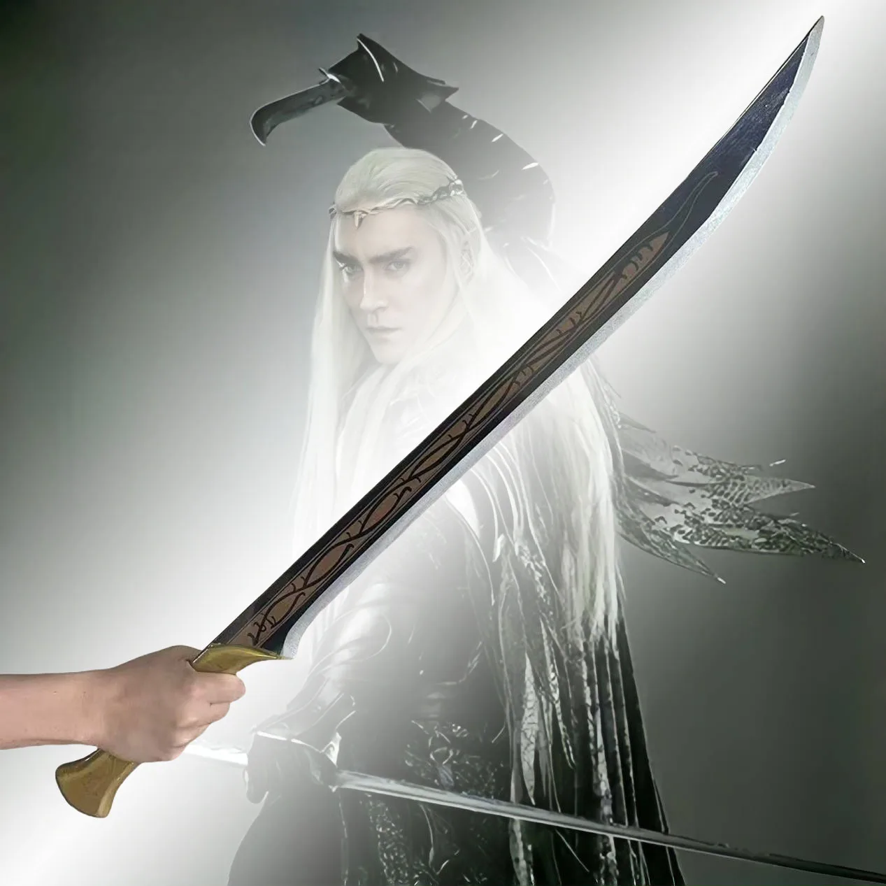 Espada de madera Thranduil de 38 pulgadas/97cm, anillos de Señor, katana china, cosplay, porp, cuchillo de Anime, Sabre Ninja, espadas katana japonesas de tamaño real