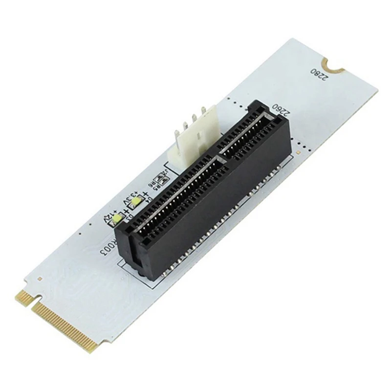 4 Pcs NGFF M.2 To PCI-E 4X Riser Card M2 Key M To Pcie X4 Adapter With SATA Power Cable M2 Riser Card Suppot 2260 2280