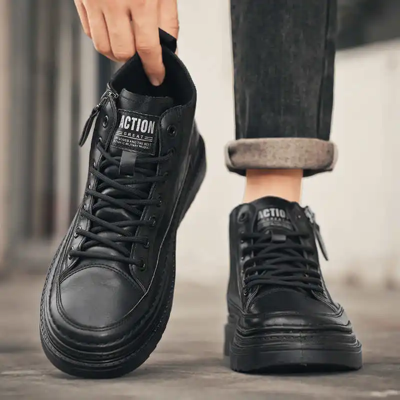 

With Ties Plateforme Gym Shoes Man Basketball Upper Boots Sneakers Brown Sports Novelties Snearkers Novelties Play Resort