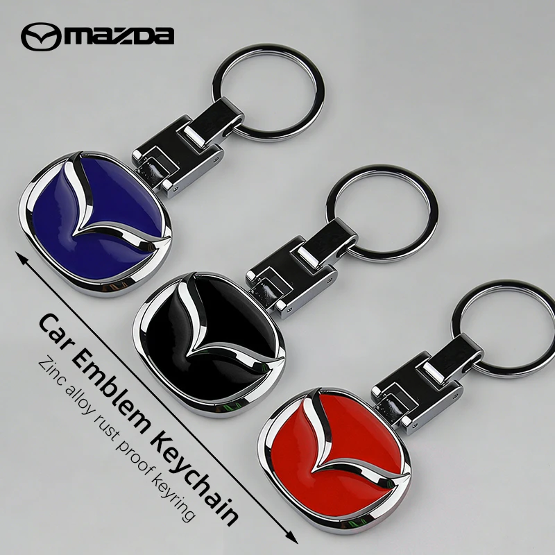 Chaveiro de Metal com Logotipo Mazda, Acessório Automotivo para Mazda 3, 6, 2, 5, CX5, CX3, Atenza, MX5, CX7, Axela, CX30, CX90, CX60, CX50, MX30