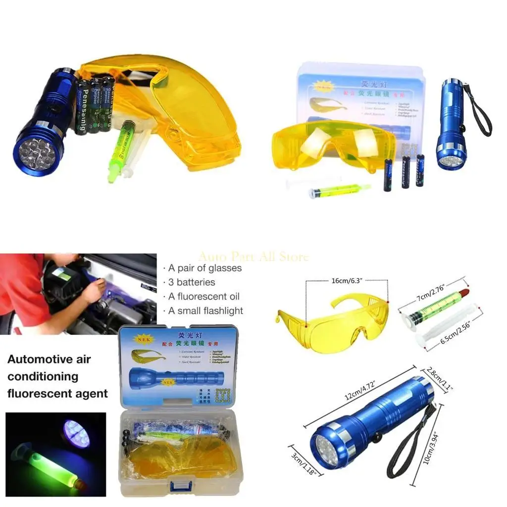 

J0MA Upgraded Auto Air Conditioner Leak Detector UV-Flashlight Refrigerant Leak Detection Tool Car AC Leak Test Flashlit