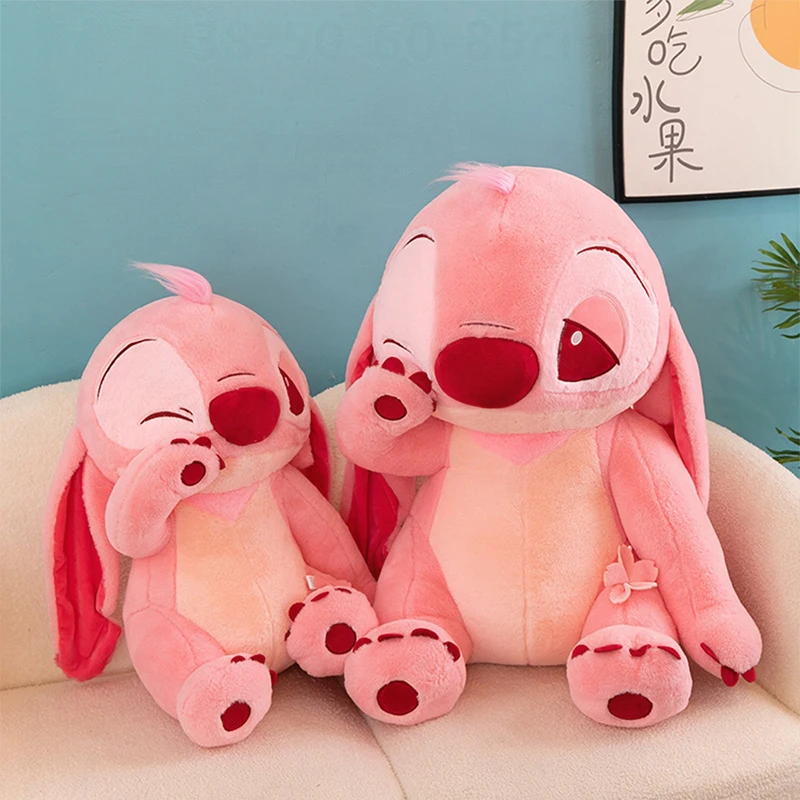 

Disney Kawaii Pink Stitch Плюшевая игрушка Stich Мягкая кукла Аниме Животное Ангел Подушка День Рождения Рождественский подарок для детей Плюшевая оптовая продажа