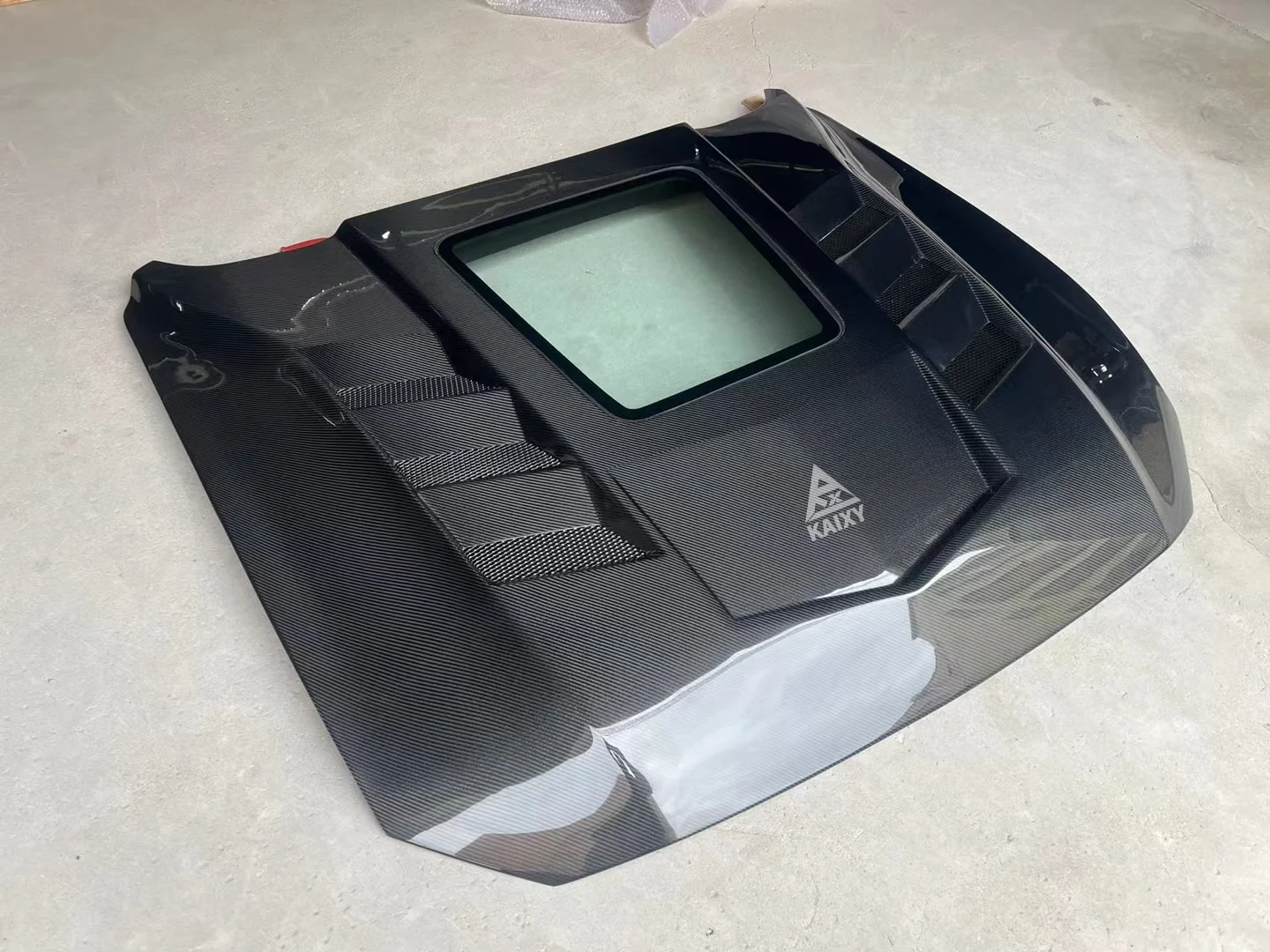 KXY GTSS Style New Carbon Fiber Black Mesh Front Engine Hood for Mustang Bonnet 2015-2023 with 100% Fitment 2