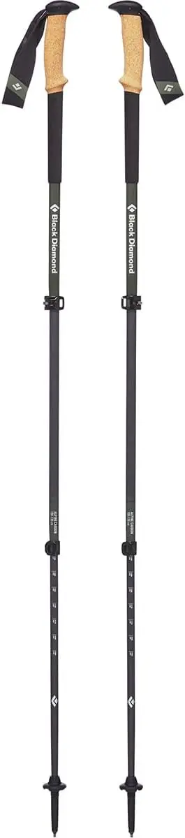 

Lightweight Carbon Fiber Trekking Poles with Cork Grips and Adjustable Length for Hiking