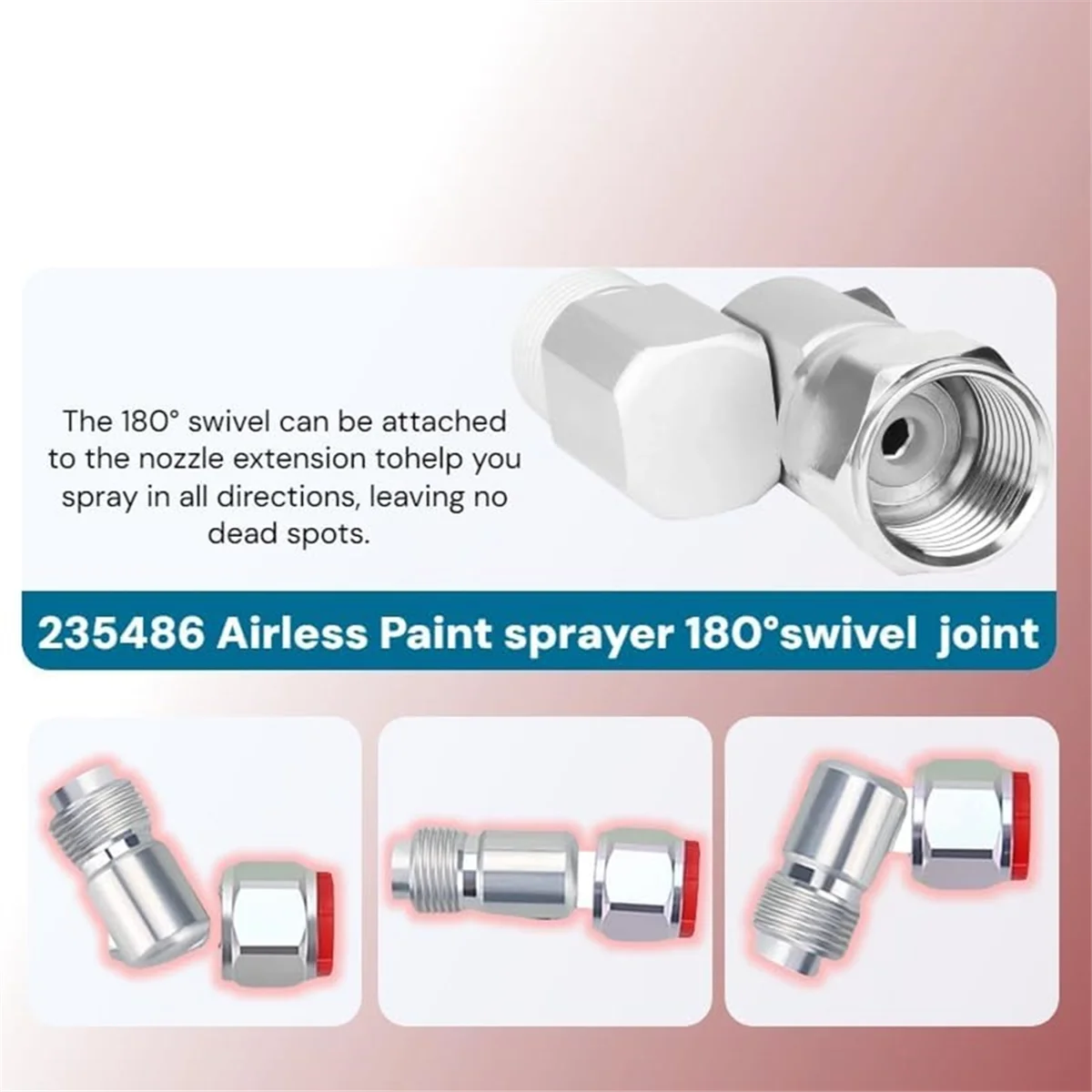New 7/8-Inch Thread Swivel Joint 235486 Replacement for Paint Sprayer-Accessories Parts - Airless Paint 180 Degree Rotation