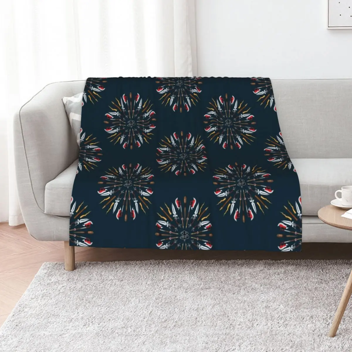 Buffy Mandala Throw Blanket Warm Plush Fuzzy Blanket for Living Room