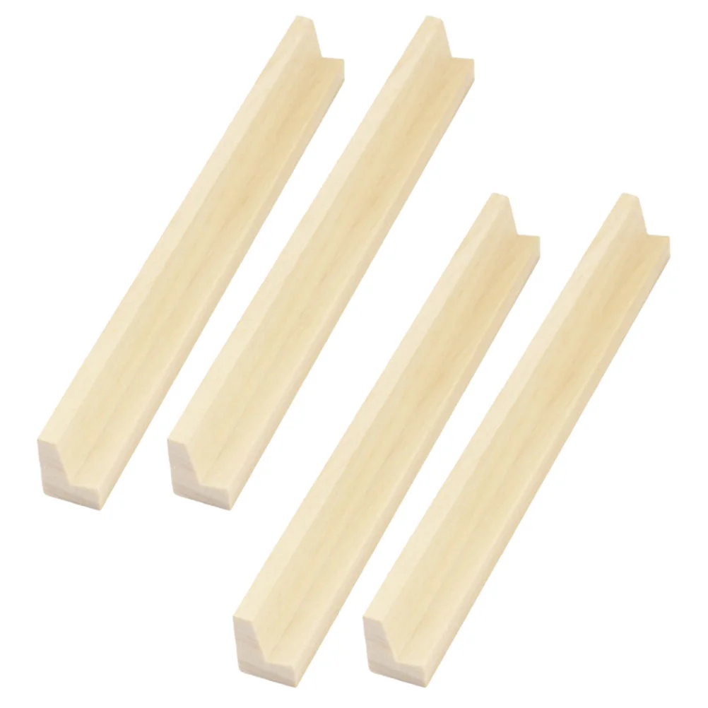 4 Pcs Base Dominoes Wooden Displaying DIY Accessory Accessories Trays Toy Cards Supply Holders Stand