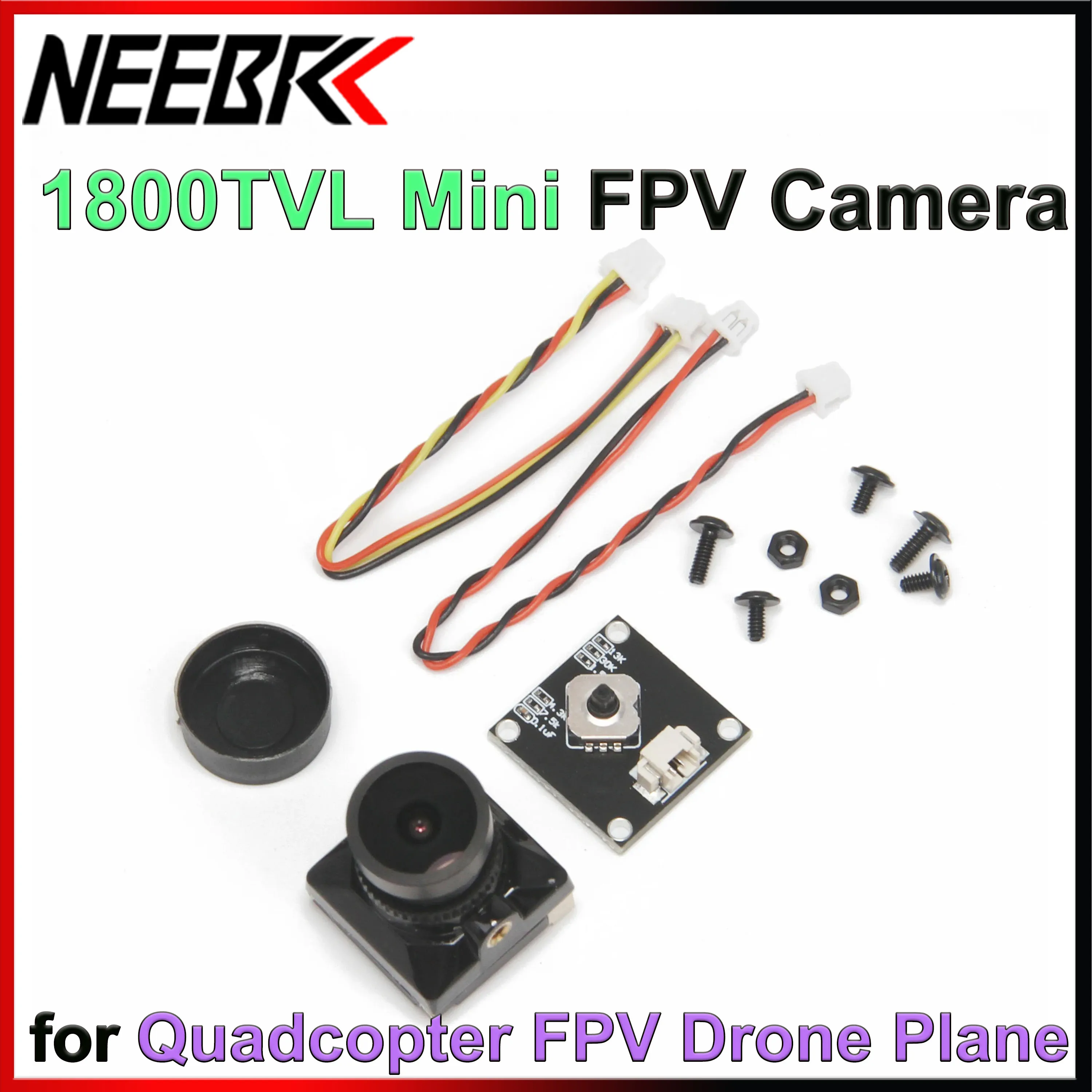 NEEBRC 1800TVL كاميرا FPV صغيرة تيار مستمر 5-40 فولت NTSC/PAL CVBC الناتج ل أجهزة الاستقبال عن بعد سباق الطائرة بدون طيار طائرة متعددة المراوح لتقوم بها بنفسك جزء