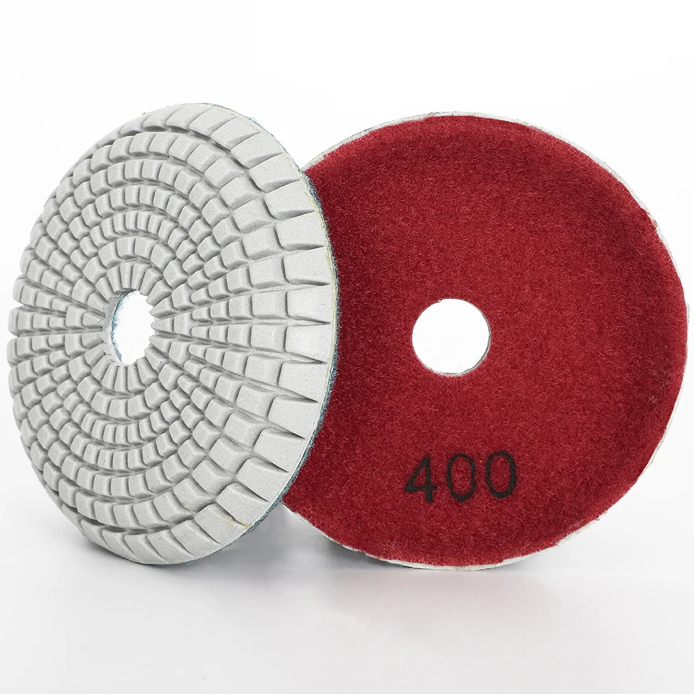 1 Pc 4Inch 100mm Convex Diamond Polishing Pad Wet Bowl Arc Type Polishing Pads For Granite Marble Stone Convex Disc Grit 50-3000