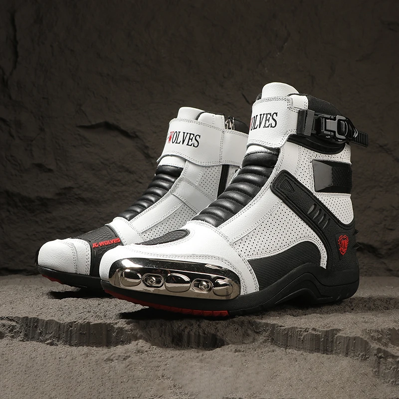 

Motorcycle protective riding boots men's racing boots four season off-road high top breathable anti slip cycling boots equipment