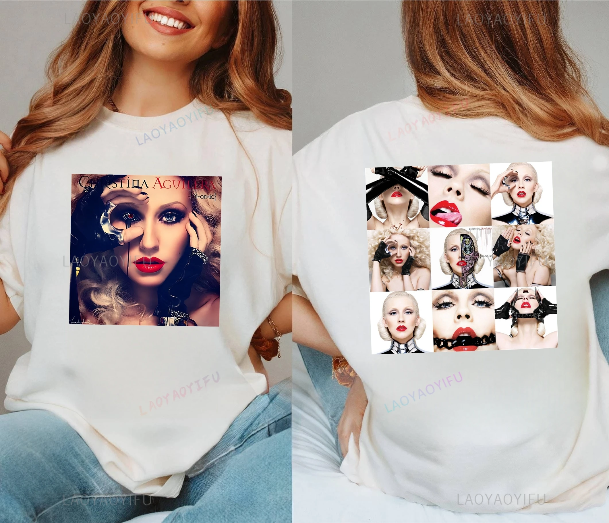 Christina Aguilera - Classic Poster Fashion Graphic Print Top,Top Fashion Casual Everyday Streetwear,Suitable for Unisex T-shirt