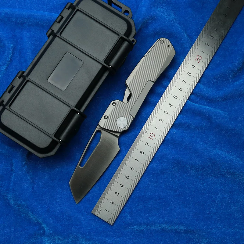 LEMIFSHE WinterPudding 8ight Magnet Innen M390 Klinge Keramiklager Titangriff Taschen-EDC-Werkzeug Camp Hunt Klappmesser b