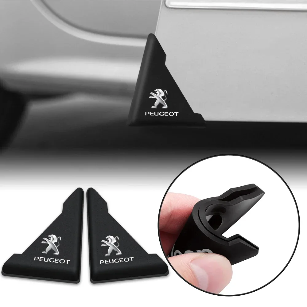 2pcs Silicone Car Door Corner Anti-Scratch Protector Cover Accessories For Peugeot 206 308 307 208 207 3008 2008 508 Sw 407 5008