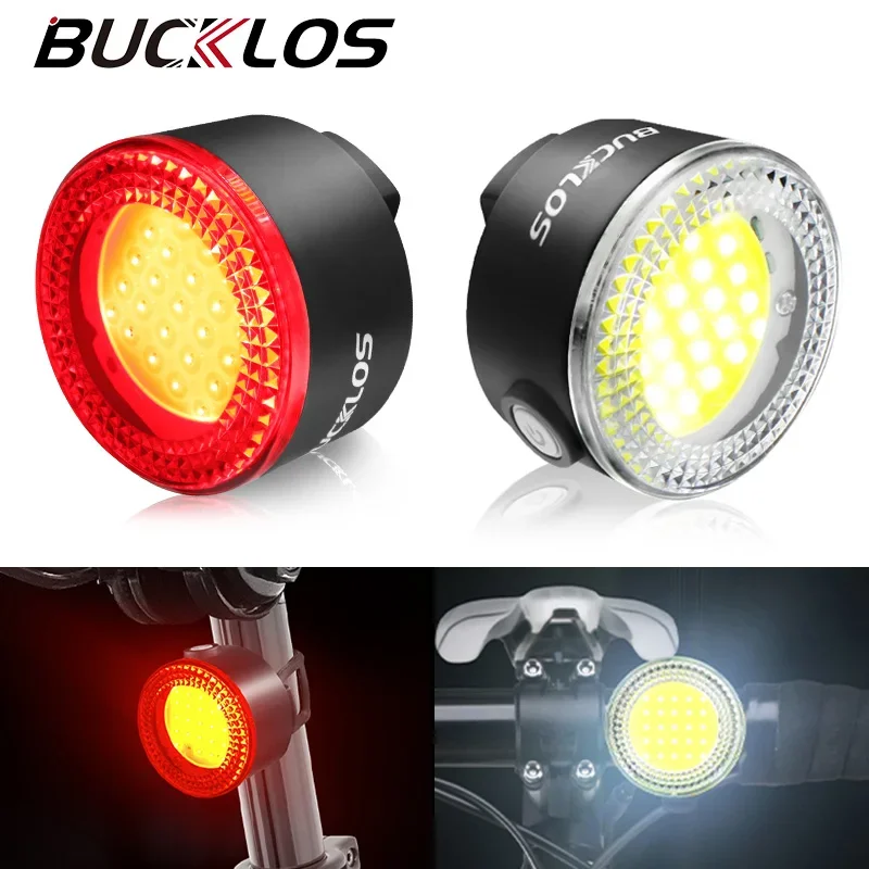 

BUCKLOS Bike Light COB Front Rear Bicycle Lights LED Rechargeable Mountain Road Bicycle Lamp MTB Tail Light Cycling Flashlight