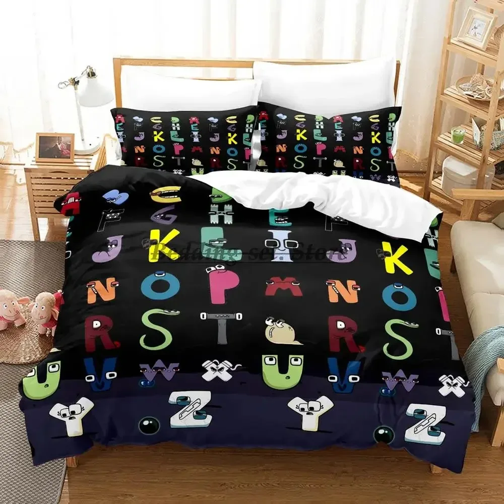 

2023 Alphabet Lore Bedding Set Single Twin Full Queen King Size Bed Set Aldult Kid Bedroom Duvetcover Sets Anime Bed Sheet Set