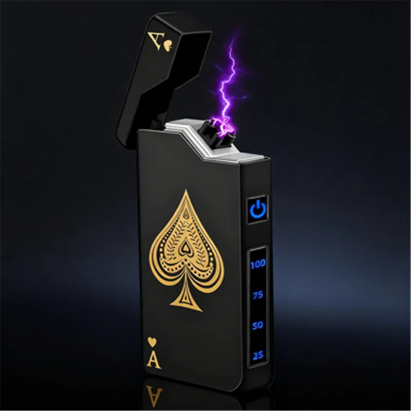

Hot selling dual arc windproof USB charging lighter, safe and flame free USB cigarette lighter, portable and flame free