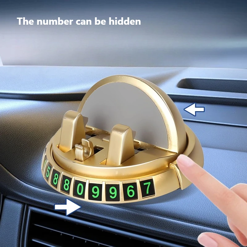 Universal 2 in 1 Dashboard Car Phone Holder 360° Rotation Multifunctional Temporary Parking Number Plate Navigation Support
