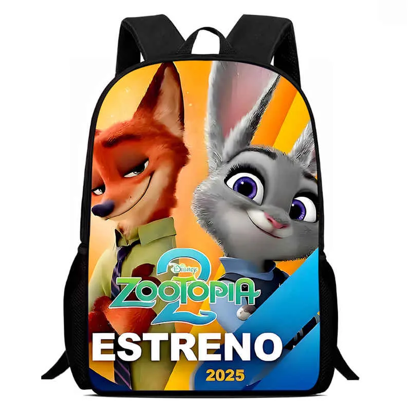 

15 in Disney Child School Backpack Aged 5-10,Cartoon Zootopia 2 School Bags for Boys Girls,Light Weight & Durable Kids Bakpack