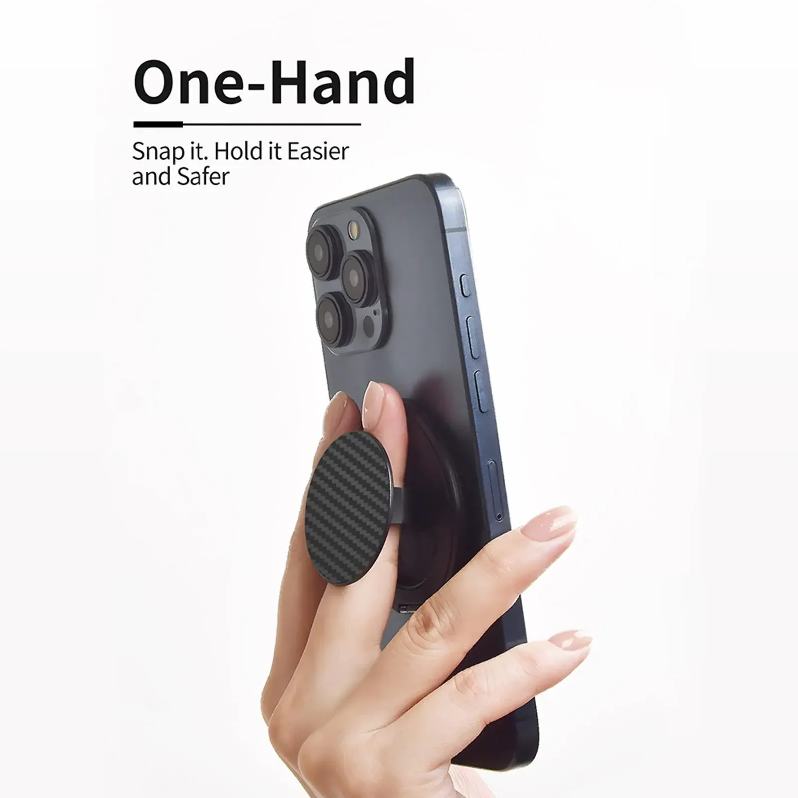 حامل قبضة الهاتف المغناطيسي القوي للغاية مع 360 حلقة Magsafe هاتف عالمي/حافظة دعم آمنة بيد واحدة قابلة للطي