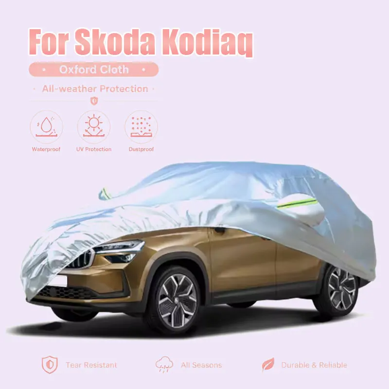 

For Skoda Kodiaq Full Car Cover Reflective Strips Waterproof Snowproof Dustproof UV Protection Exterior Accessories