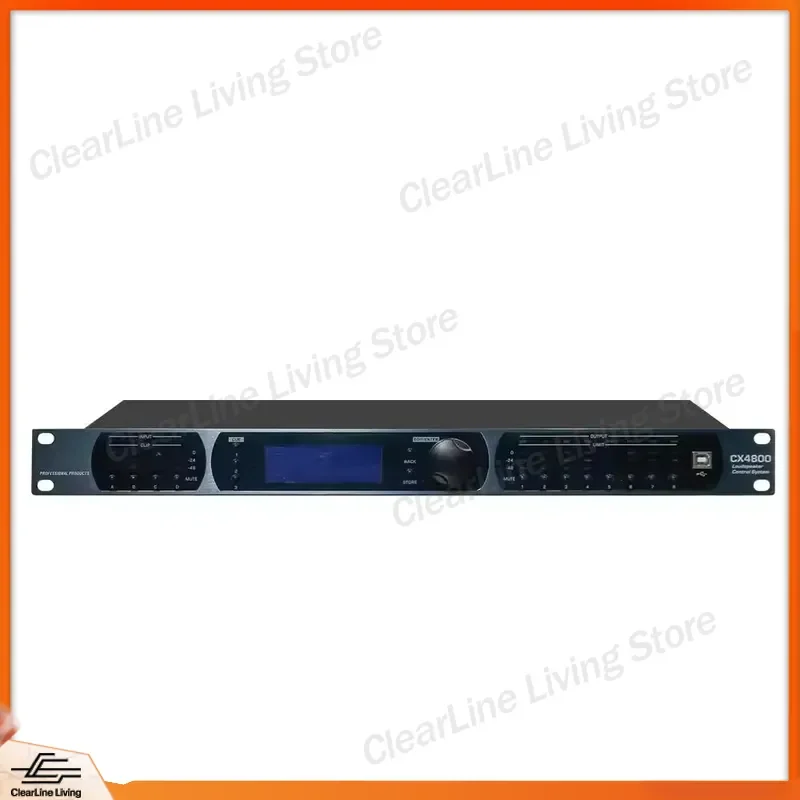 Professional 4 In 8 Out Digital Audio Processor Speaker Management System 32bit DSP Crossover Divider Stereo Pairing Metal