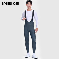 INBIKE Fleece Road Bike Bib Pants for Men Winter Thermal Cycling Bibs Windproof Biking Bicycle Pants MTB Cycling Clothing Man