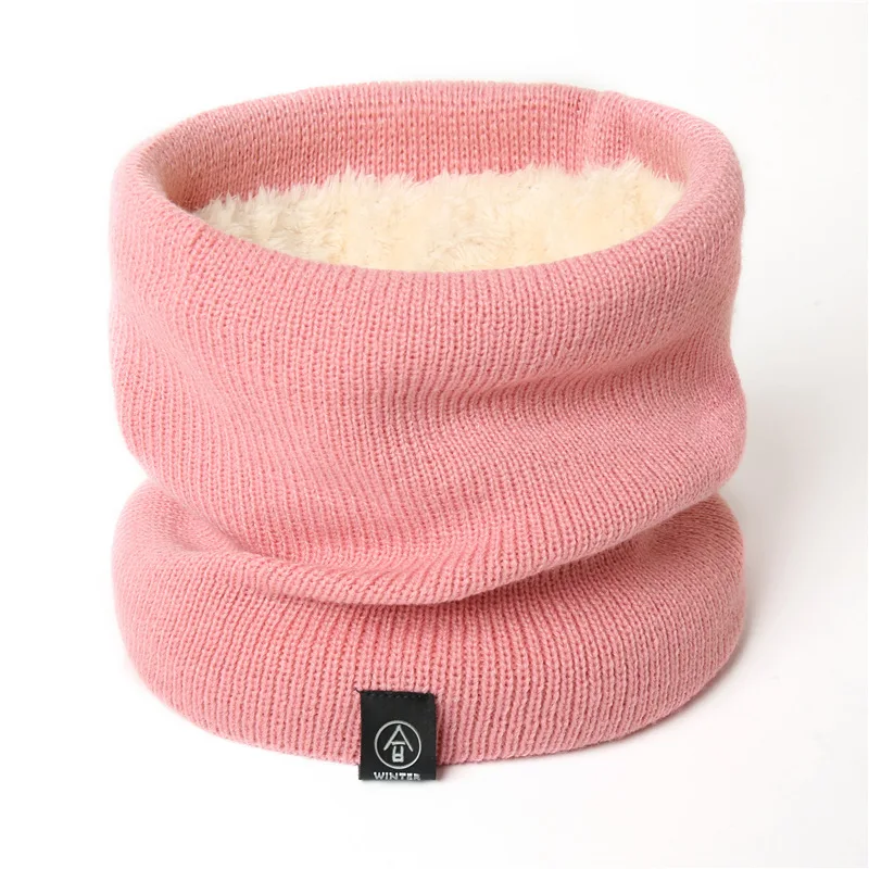 Winter Scarf 2024 Fashion Women Knitted Scarf Solid Cashmere-like Thickened Wool Collar Scarves Unisex Men Warm Neck Scarf Ring