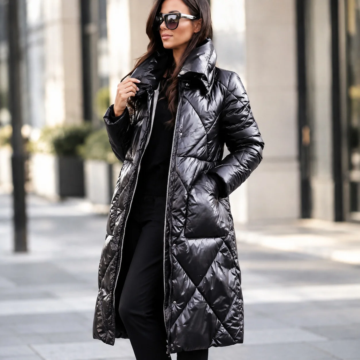 Thick Top Zipper Relaxed Fit Casual with Long Sleeves Regular Sleeve Urban Street Stand Collar Regular Length Women Jacket