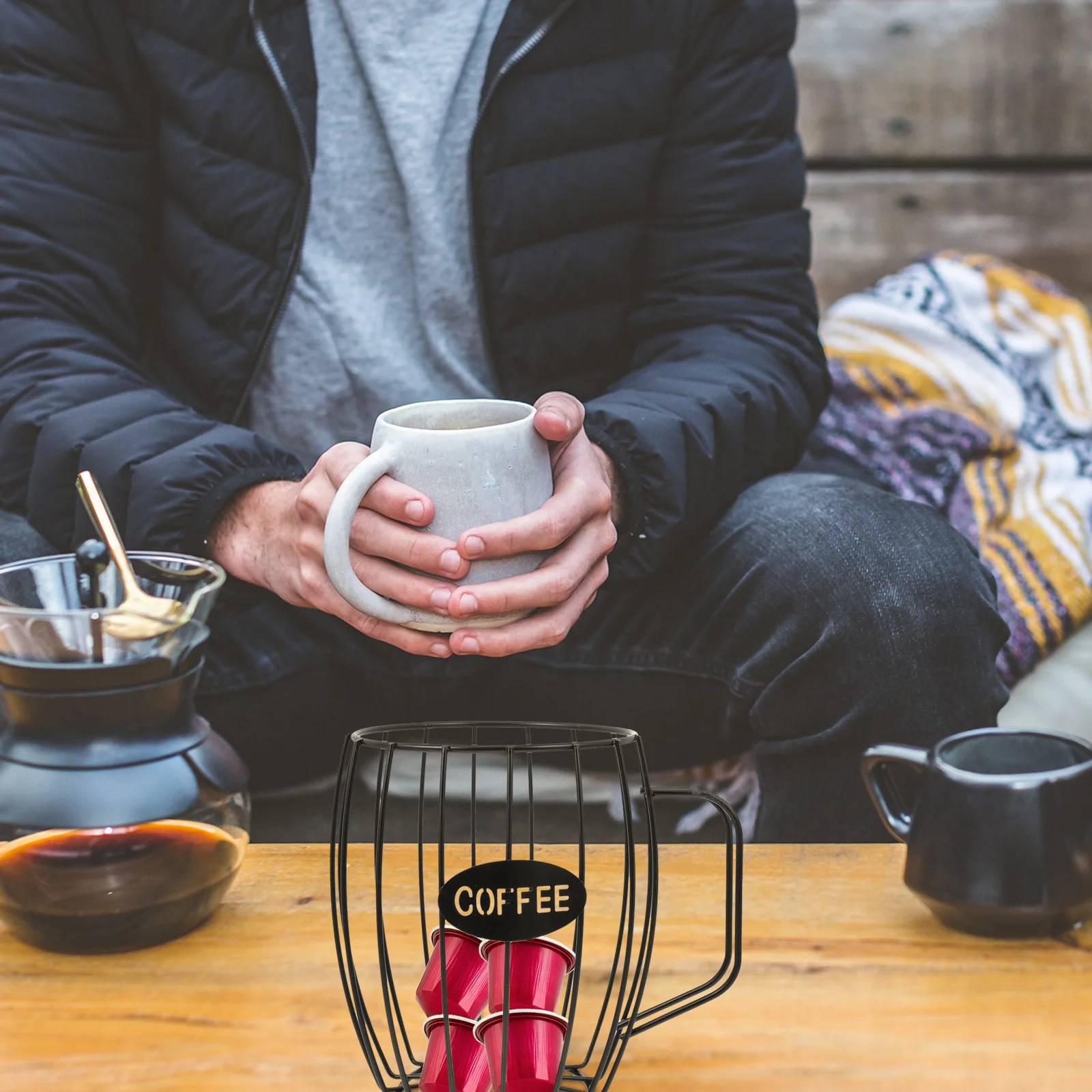 

1Pcs Coffee Capsule Storage Basket Quality Iron Organizer Practical Space Saving Storage Container for Kitchen Cafe