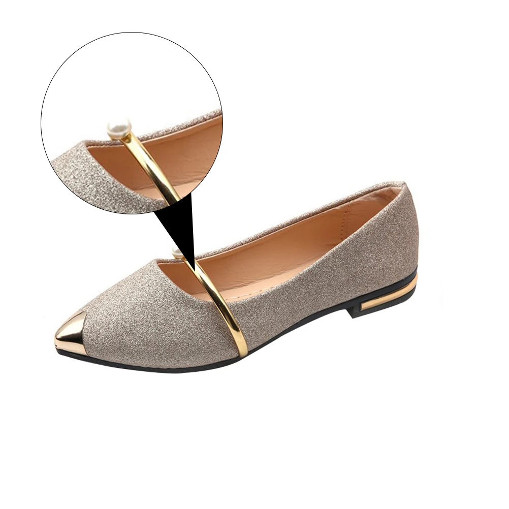 

Pearl Pumps Pumps Pearl Nude Elegant Single Pointed Toe Comfortable Fashion Single Shoes Nude Flat Child Shoes