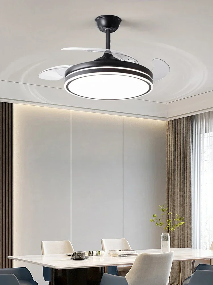 Lamps Invisible fan light Large wind intelligent frequency conversion ceiling fan light Household dining room bedroom fan light